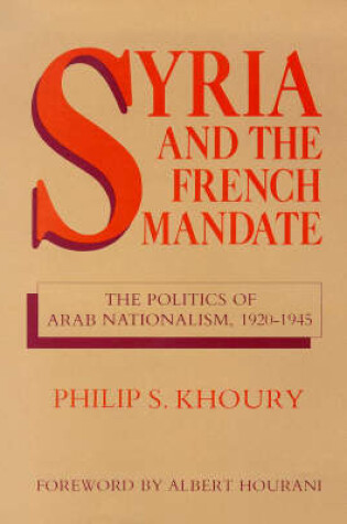 Cover of Syria and the French Mandate