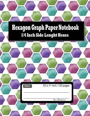 Cover of Hexagonal Graph Paper Notebook; 1/4 Inch Side Length Hexes