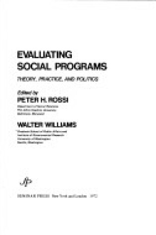 Cover of Evaluating Social Problems