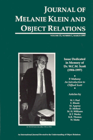 Cover of Journal of Melanie Klein and Object Relations