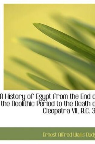 Cover of A History of Egypt from the End of the Neolithic Period to the Death of Cleopatra VII, B.C. 30