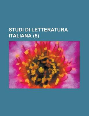 Book cover for Studi Di Letteratura Italiana (5)