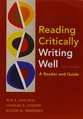 Book cover for Reading Critically, Writing Well, 9th Edition & Videocentral English