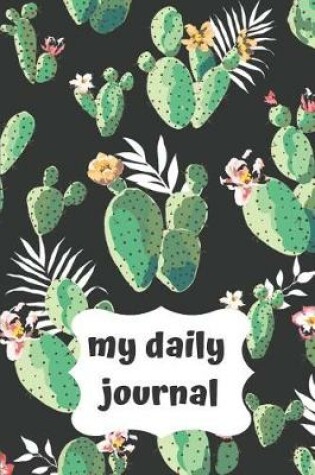 Cover of Cactus Print Blank Lined Journal Notebook