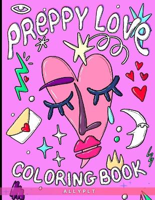 Book cover for Preppy Love Bold & Easy Coloring Book