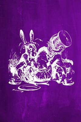Cover of Alice in Wonderland Chalkboard Journal - Mad Hatter's Tea Party (Purple)