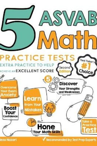 Cover of 5 ASVAB Math Practice Tests