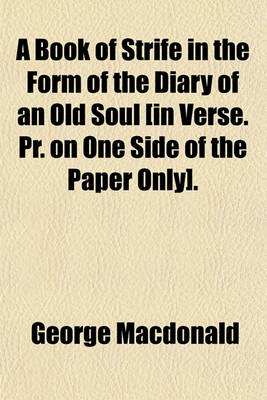 Book cover for A Book of Strife in the Form of the Diary of an Old Soul