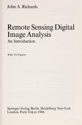 Cover of Remote Sensing Digital Image Analysis