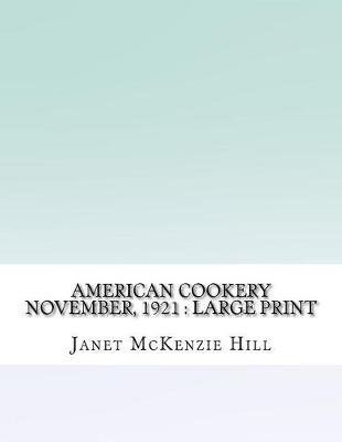 Book cover for American Cookery November, 1921