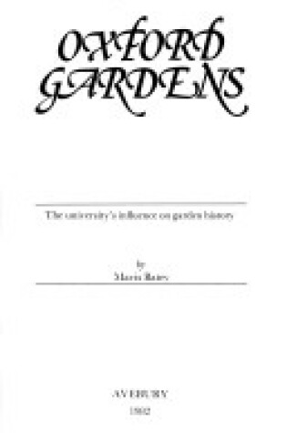 Cover of Oxford Gardens