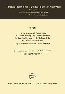 Cover of Untersuchungen an Iso- Und Heterocyclen Niedriger Ringgroesse