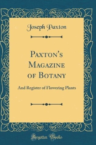 Cover of Paxton's Magazine of Botany