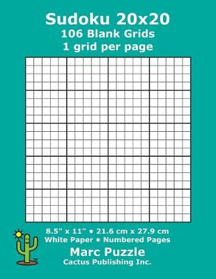 Book cover for Sudoku 20x20 - 106 Blank Grids