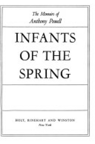 Cover of Infants of the Spring