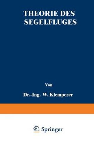 Cover of Theorie Des Segelfluges