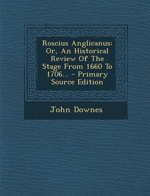 Book cover for Roscius Anglicanus