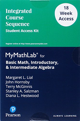 Book cover for Basic Math, Introductory and Intermediate Algebra - 18 Week Standalone Access Card