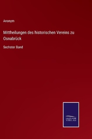 Cover of Mittheilungen des historischen Vereins zu Osnabrück