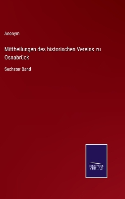 Book cover for Mittheilungen des historischen Vereins zu Osnabrück