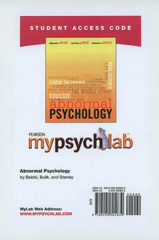 Cover of MyLab Psychology  Student Access Code Card for Abnormal Psychology (standalone)