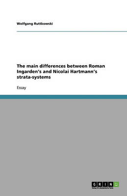 Book cover for The main differences between Roman Ingarden's and Nicolai Hartmann's strata-systems