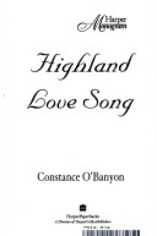 Cover of Highland Love Song O'Banyon, Constance