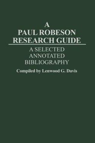 Cover of A Paul Robeson Research Guide