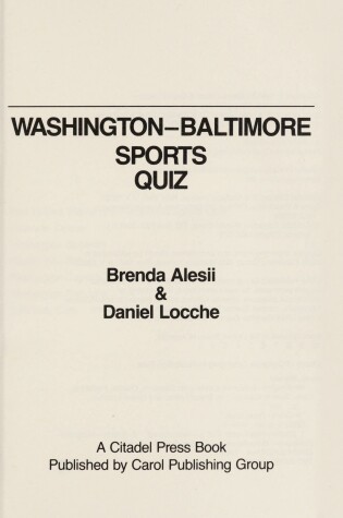 Cover of Washington/Balt Sports Quiz Alesii