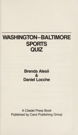 Book cover for Washington/Balt Sports Quiz Alesii