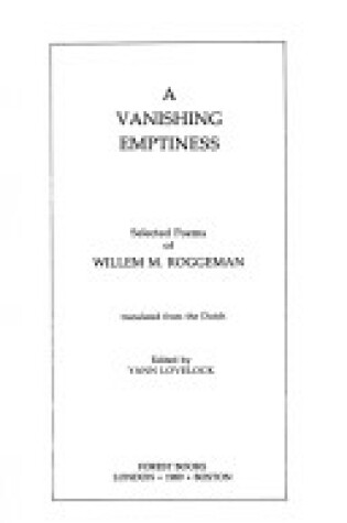 Cover of A Vanishing Emptiness