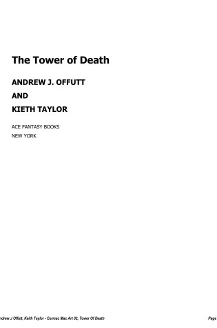 Cover of Cormac 2/Tower Death