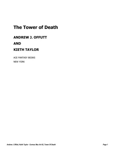 Cover of Cormac 2/Tower Death