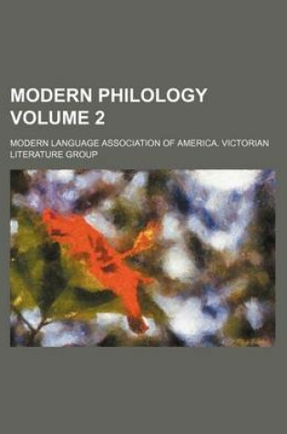 Cover of Modern Philology Volume 2