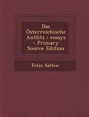 Book cover for Das Osterreichische Antlitz