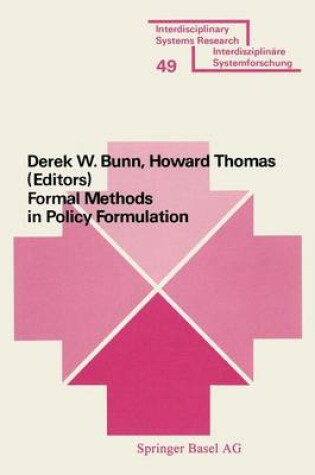 Cover of Formal Methods in Policy Formulation