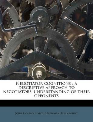 Book cover for Negotiator Cognitions