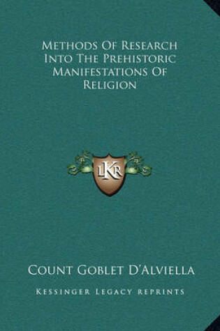 Cover of Methods of Research Into the Prehistoric Manifestations of Religion