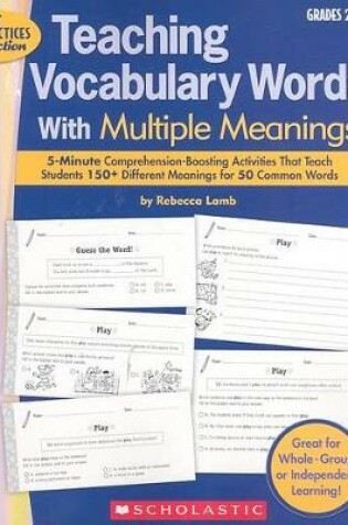 Cover of Teaching Vocabulary Words with Multiple Meanings