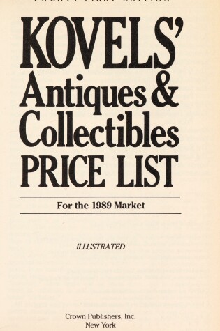 Cover of Kovel Antique/Col 21ed