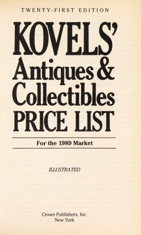 Book cover for Kovel Antique/Col 21ed