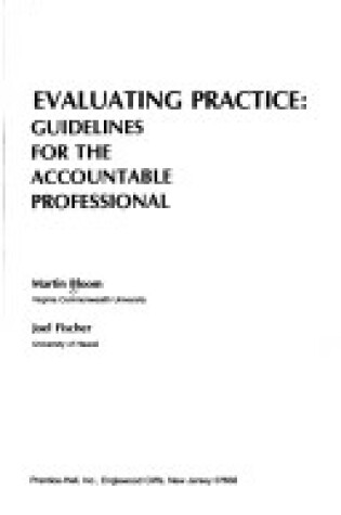 Cover of Evaluating Profession