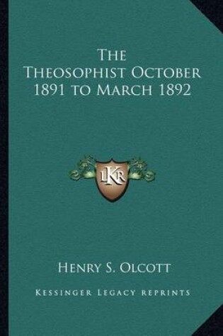 Cover of The Theosophist October 1891 to March 1892