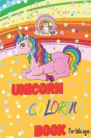 Cover of Unicorn Coloring Book for kids aged 3-8