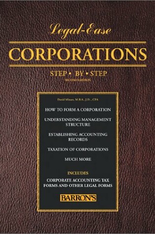 Cover of Legal Ease Corporations Step by Step 2ed