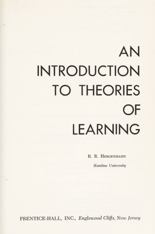Cover of Introduction to Theories of Personality