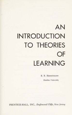 Book cover for Introduction to Theories of Personality