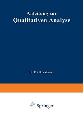 Cover of Anleitung Zur Qualitativen Analyse