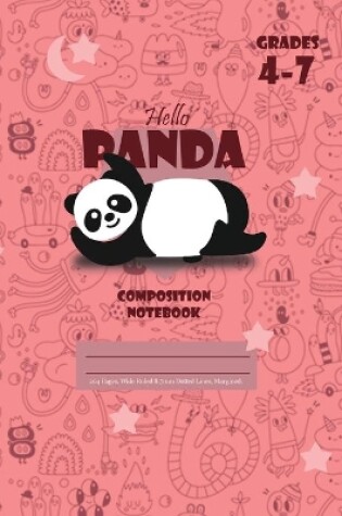 Cover of Hello Panda Primary Composition 4-7 Notebook, 102 Sheets, 6 x 9 Inch Pink Cover