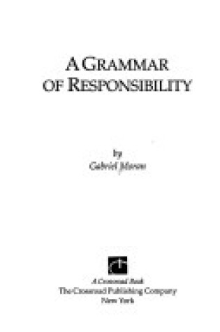 Cover of A Grammar of Responsibility